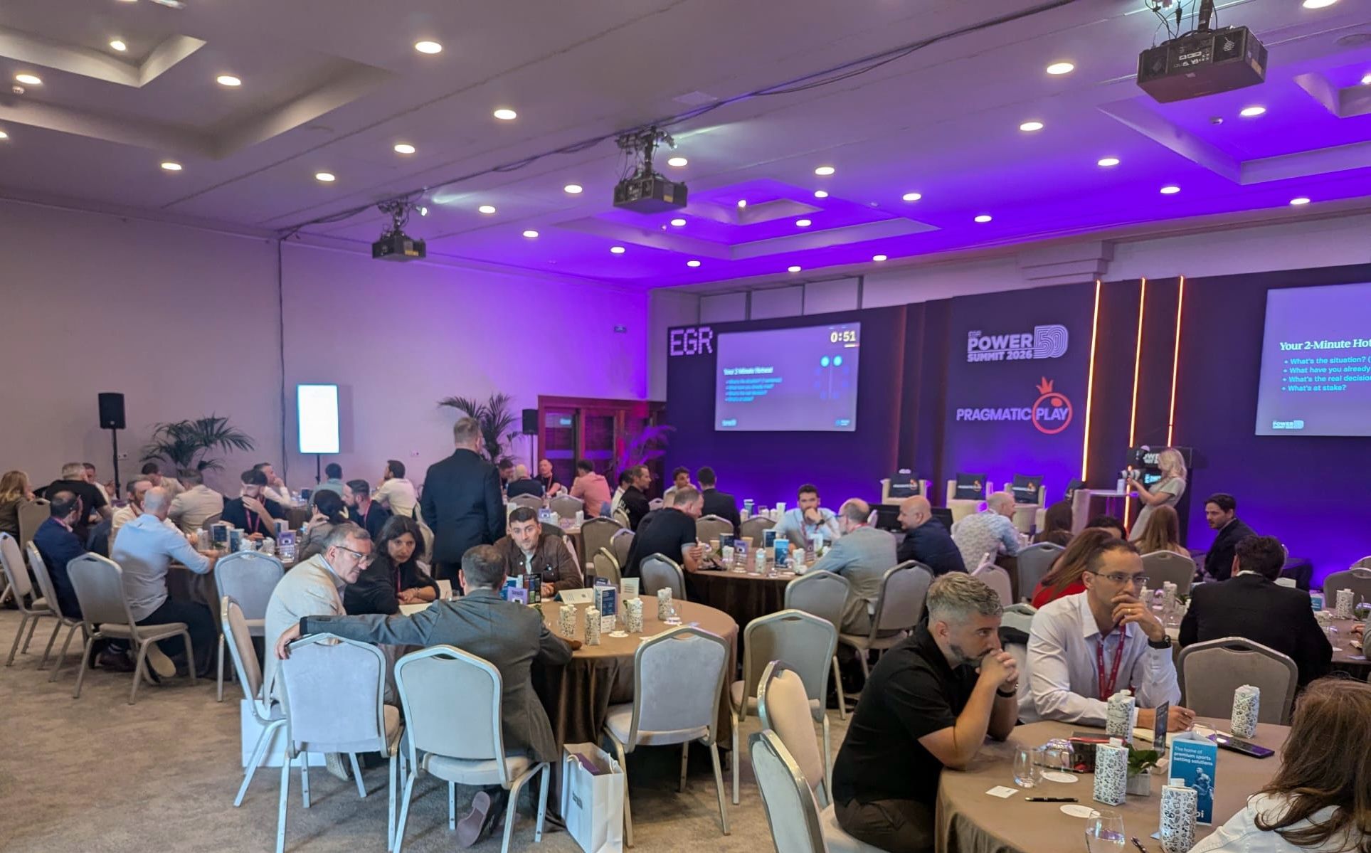 The Power 50 ballroom at the iGaming Leader mastermind session, Marbella.